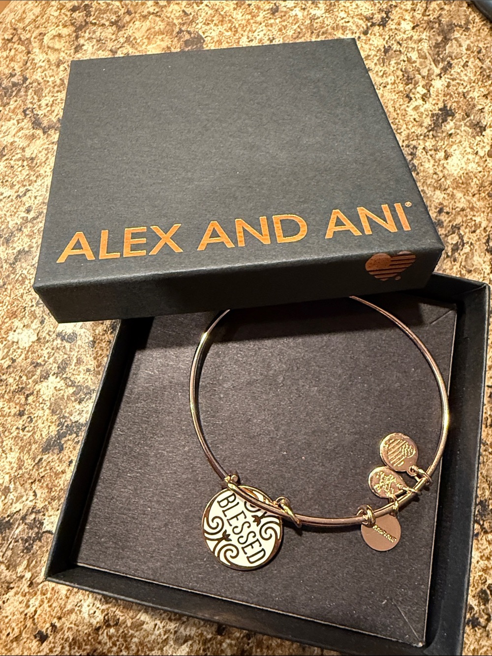 NIBAlex and Ani Gold-Tone 'Blessed' Charm Adjustable Bangle